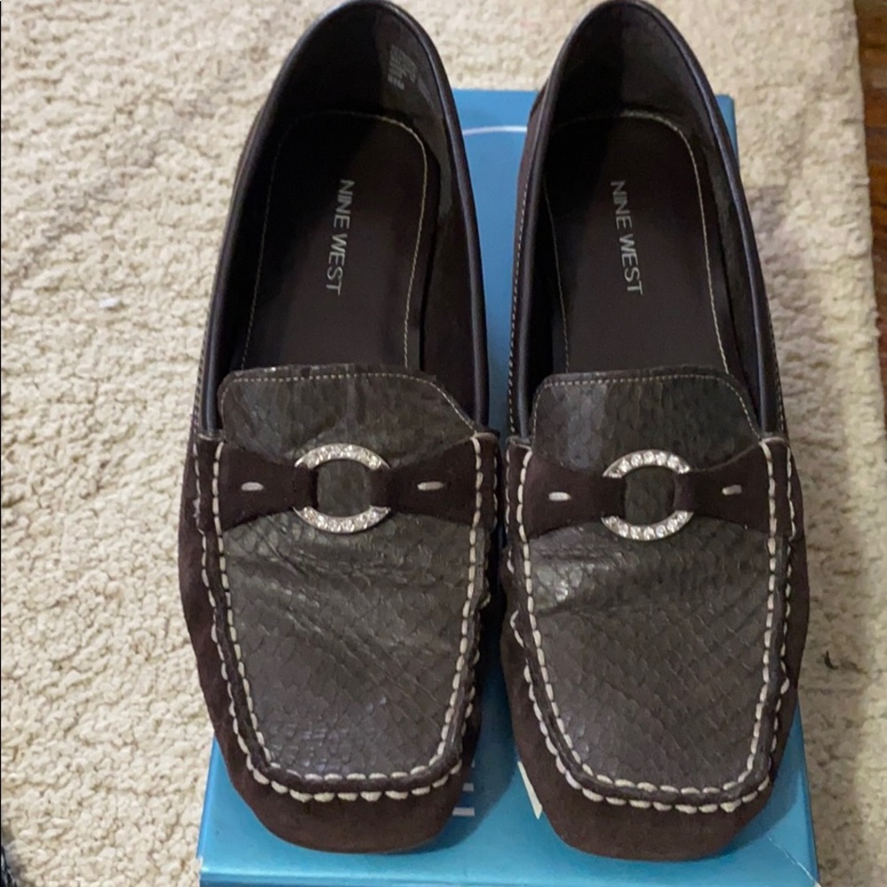 Nine West snake print loafer